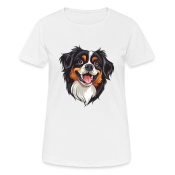 Épagneul tibétain | Épagneul tibétain | Illustration de dessin animé - T-shirt respirant Femme - blanc - Devant - AI Model Female 172 dark (172cm)