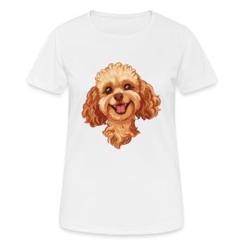 Caniche jouet | Caniche jouet | Illustration de dessin animé - T-shirt respirant Femme - blanc - Devant - AI Model Female 172 dark (172cm)