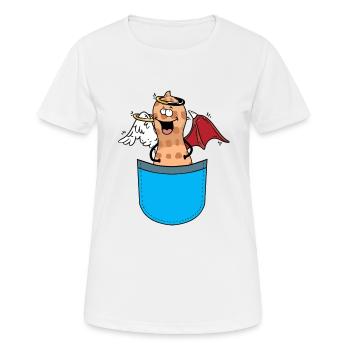 Sacs Peanut Angel Devil Guardian Angel - T-shirt respirant Femme - blanc - Devant - AI Model Female 172 dark (172cm)