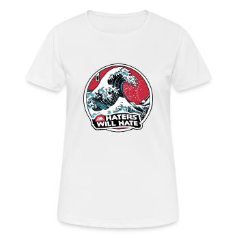 Kanagawa Strand Japan: Haters werden hassen - Frauen T-Shirt atmungsaktiv - Weiß - Vorne - AI Model Female 172 dark (172cm)
