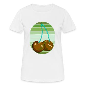 Rockabilly Rétro Vintage Cerises - T-shirt respirant Femme - blanc - Devant - AI Model Female 172 dark (172cm)