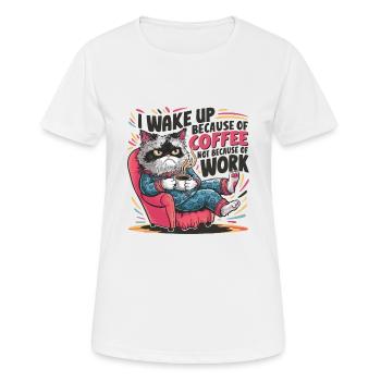 À CAUSE DU CAFÉ - T-shirt respirant Femme - blanc - Devant - AI Model Female 172 dark (172cm)