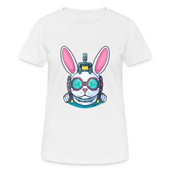 Ein lustiger Cyborg-Hase - Frauen T-Shirt atmungsaktiv - Weiß - Vorne - AI Model Female 172 dark (172cm)