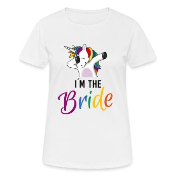 LGBTQ Unicorn I am bride Hen Party - Women's Breathable T-Shirt - white - Front - AI Model Female 172 dark (172cm)