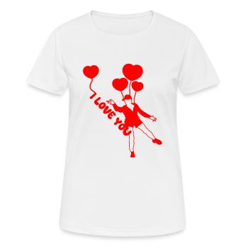 Ich liebe dich rote herz Luftballons - Frauen T-Shirt atmungsaktiv - Weiß - Vorne - AI Model Female 172 dark (172cm)
