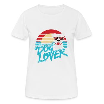 DOG LOVER - Women's Breathable T-Shirt - white - Front - AI Model Female 172 dark (172cm)