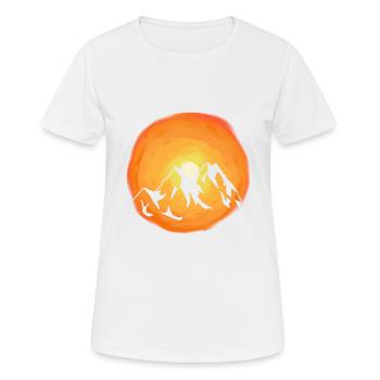 Ensoleillement, Montagnes, Nature sauvage, Rayons de soleil, Montagne - T-shirt respirant Femme - blanc - Devant - AI Model Female 172 dark (172cm)