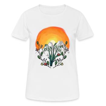 Soleil Printemps Perce-neige Alpes - T-shirt respirant Femme - blanc - Devant - AI Model Female 172 dark (172cm)