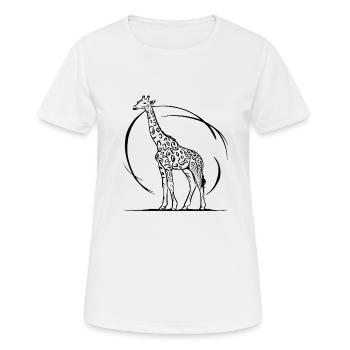 Giraffe lustiges Tier Geschenk Idee - Frauen T-Shirt atmungsaktiv - Weiß - Vorne - AI Model Female 172 dark (172cm)