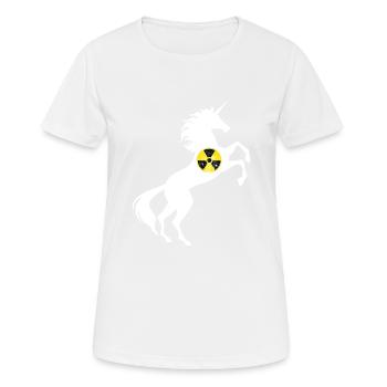 Einhorn Radioaktives Symbol Shirt Strahlung Einhorn - Frauen T-Shirt atmungsaktiv - Weiß - Vorne - AI Model Female 172 dark (172cm)