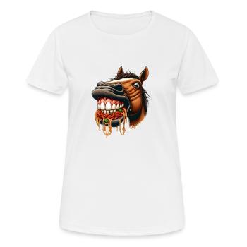 Pasta Lover Horse - Women's Breathable T-Shirt - white - Front - AI Model Female 172 dark (172cm)