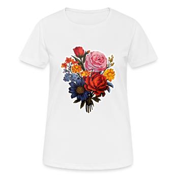 Bouquet de fleurs - T-shirt respirant Femme - blanc - Devant - AI Model Female 172 dark (172cm)