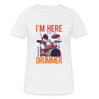 Je suis là pour le batteur 16 - T-shirt respirant Femme - blanc - Devant - AI Model Female 172 dark (172cm)