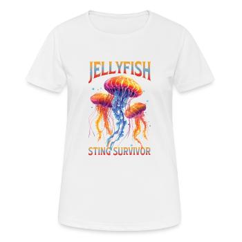 Survivant de la piqûre de méduse 20 - T-shirt respirant Femme - blanc - Devant - AI Model Female 172 dark (172cm)