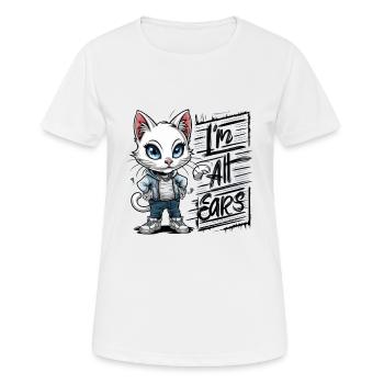 ICH BIN GANZ OHR - Frauen T-Shirt atmungsaktiv - Weiß - Vorne - AI Model Female 172 dark (172cm)