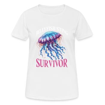 Survivant de la piqûre de méduse 21 - T-shirt respirant Femme - blanc - Devant - AI Model Female 172 dark (172cm)