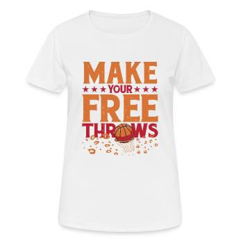 Make Your Free Throws 5 - Frauen T-Shirt atmungsaktiv - Weiß - Vorne - AI Model Female 172 dark (172cm)