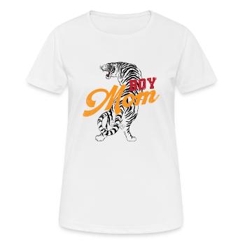 Boy Mom Tiger - Frauen T-Shirt atmungsaktiv - Weiß - Vorne - AI Model Female 172 dark (172cm)