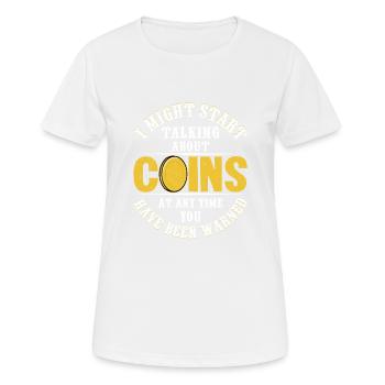 Coin Talk Alert: Collector's Conversation Incoming - Women's Breathable T-Shirt - white - Front - AI Model Female 172 dark (172cm)