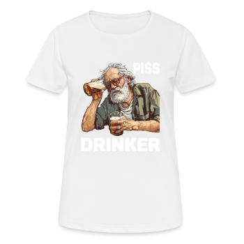 Piss Drinker 46 - Frauen T-Shirt atmungsaktiv - Weiß - Vorne - AI Model Female 172 dark (172cm)