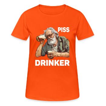 Piss Drinker 46 - Frauen T-Shirt atmungsaktiv - Neonorange - Vorne - AI Model Female 172 dark (172cm)