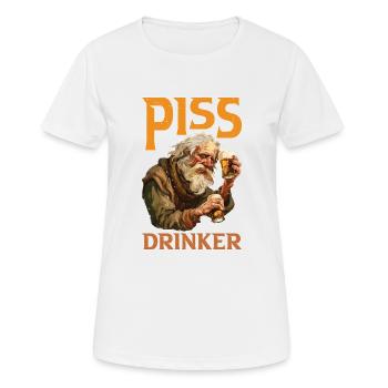 Piss Drinker 45 - Frauen T-Shirt atmungsaktiv - Weiß - Vorne - AI Model Female 172 dark (172cm)