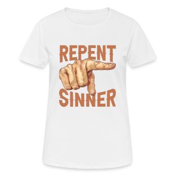 Repent Sinner 29 - Women's Breathable T-Shirt - white - Front - AI Model Female 172 dark (172cm)