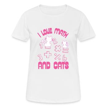 Ich liebe Mathe und Katzen - Frauen T-Shirt atmungsaktiv - Weiß - Vorne - AI Model Female 172 dark (172cm)