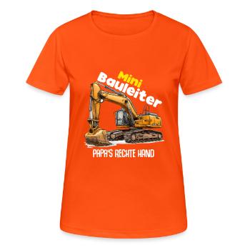 Bauleiter Bauherr Bagger Kinder Lustig - Frauen T-Shirt atmungsaktiv - Neonorange - Vorne - AI Model Female 172 dark (172cm)