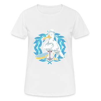 Seagull Seagulls Seaman Seafarer Ahoy Harbor - Women's Breathable T-Shirt - white - Front - AI Model Female 172 dark (172cm)