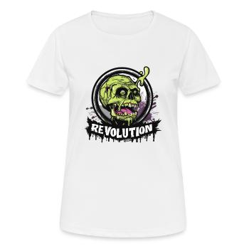 Crâne de zombie Crâne : Révolution - T-shirt respirant Femme - blanc - Devant - AI Model Female 172 dark (172cm)