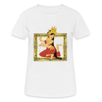 Tänzerin Mädchen Frau Asien Indien - Frauen T-Shirt atmungsaktiv - Weiß - Vorne - AI Model Female 172 dark (172cm)