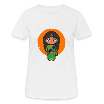 Inde Inde Hindu Pride Drapeau Pays I Cadeau - T-shirt respirant Femme - blanc - Devant - AI Model Female 172 dark (172cm)