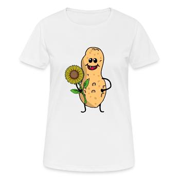 Cacahuète Cacahuète Drôle Mignon Tournesol - T-shirt respirant Femme - blanc - Devant - AI Model Female 172 dark (172cm)