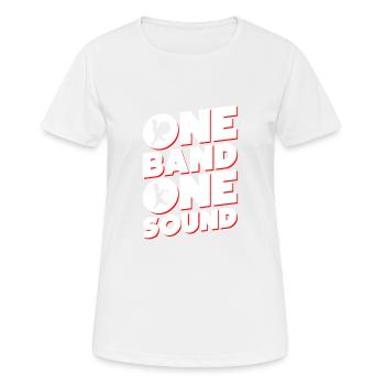 Eine Band Ein Sound - Frauen T-Shirt atmungsaktiv - Weiß - Vorne - AI Model Female 172 dark (172cm)