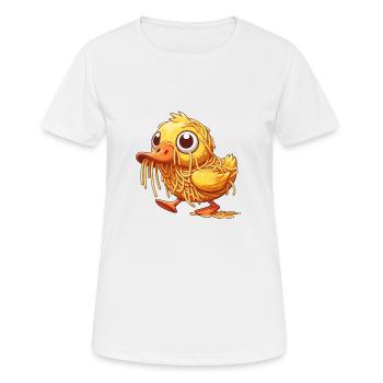 Tollpatschige Ente Süß mit Spaghetti - Frauen T-Shirt atmungsaktiv - Weiß - Vorne - AI Model Female 172 dark (172cm)