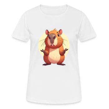 Verwirrte Capybara - Frauen T-Shirt atmungsaktiv - Weiß - Vorne - AI Model Female 172 dark (172cm)