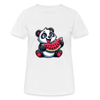 Panda with Watermelon Fruity Funny - Women's Breathable T-Shirt - white - Front - AI Model Female 172 dark (172cm)