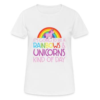Es wird eine Art Coolness von Regenbögen und Einhörnern - Frauen T-Shirt atmungsaktiv - Weiß - Vorne - AI Model Female 172 dark (172cm)