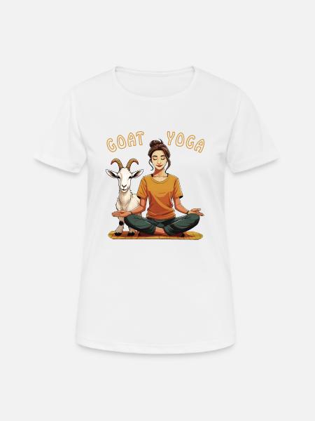 YOGA GOAT YOGA - Frauen T-Shirt atmungsaktiv - Weiß