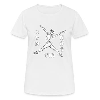 GYMNASTIK - Frauen T-Shirt atmungsaktiv - Weiß - Vorne - AI Model Female 172 dark (172cm)