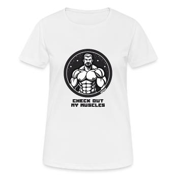 Bodybuilding Gym: Muskel-Check - Frauen T-Shirt atmungsaktiv - Weiß - Vorne - AI Model Female 172 dark (172cm)