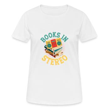 Romans à double canal : Découvrir les livres en stéréo - T-shirt respirant Femme - blanc - Devant - AI Model Female 172 dark (172cm)