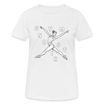 GYMNASTIK - Frauen T-Shirt atmungsaktiv - Weiß - Vorne - AI Model Female 172 dark (172cm)
