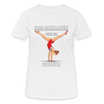 ROUES ET IL TOURBILLONNE - T-shirt respirant Femme - blanc - Devant - AI Model Female 172 dark (172cm)