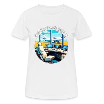 AIRCRAFT CONTROLLER - Women's Breathable T-Shirt - white - Front - AI Model Female 172 dark (172cm)