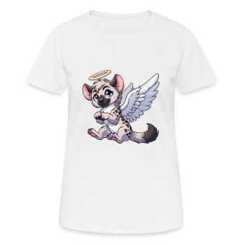 Halo d’ailes d’ange hyène - T-shirt respirant Femme - blanc - Devant - AI Model Female 172 dark (172cm)