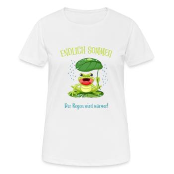 Endlich Sommer - Frauen T-Shirt atmungsaktiv - Weiß - Vorne - AI Model Female 172 dark (172cm)
