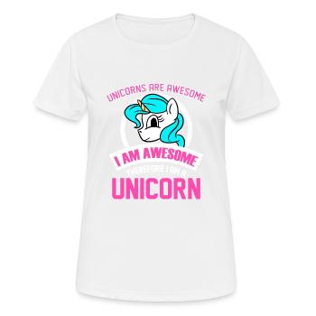 Les licornes sont géniales Je suis génial Je suis génial Je suis licorne amusant - T-shirt respirant Femme - blanc - Devant - AI Model Female 172 dark (172cm)