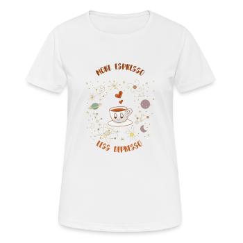 Espresso, Café, Café, Latte, Idée cadeau, Fun - T-shirt respirant Femme - blanc - Devant - AI Model Female 172 dark (172cm)